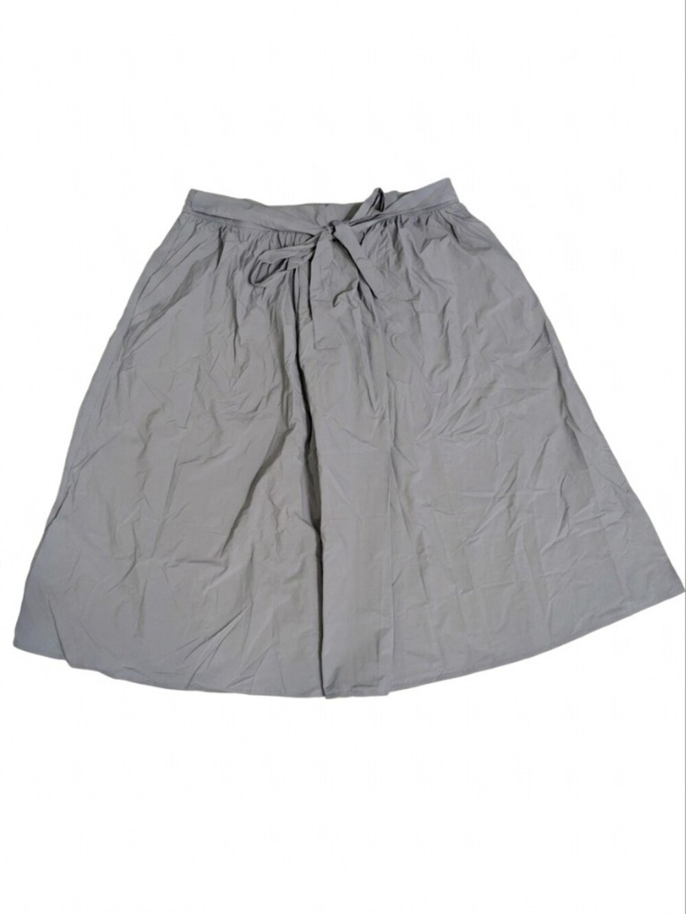 Cider Light Gray A-Line Skirt with Waist Tie